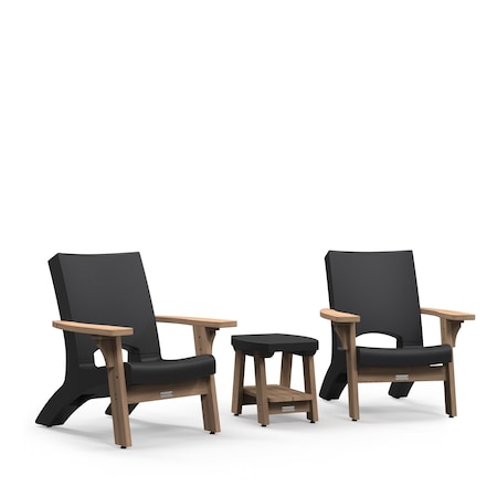 Mayne Mesa Chair x2 & Table Set - Black 8705-B